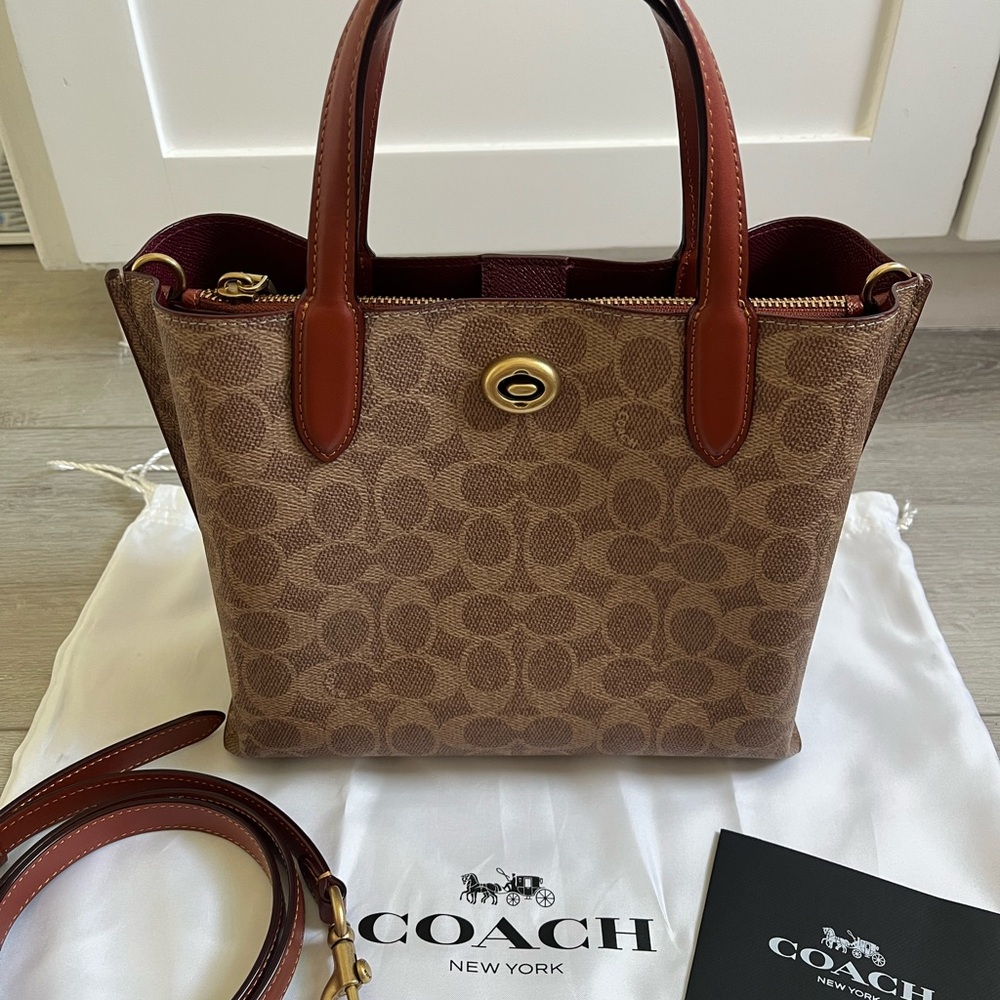 COACH Coated Canvas Signature Willow Bucket Bag
